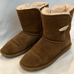 Bearpaw Fur Boots Brown and Tan Women’s size 5.5 or Youth size 4